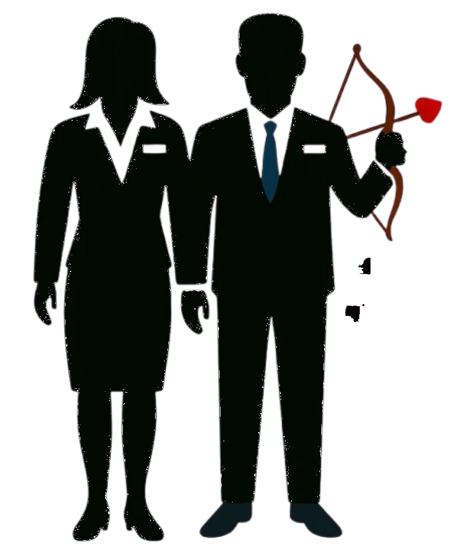 Romantic couple silhouette